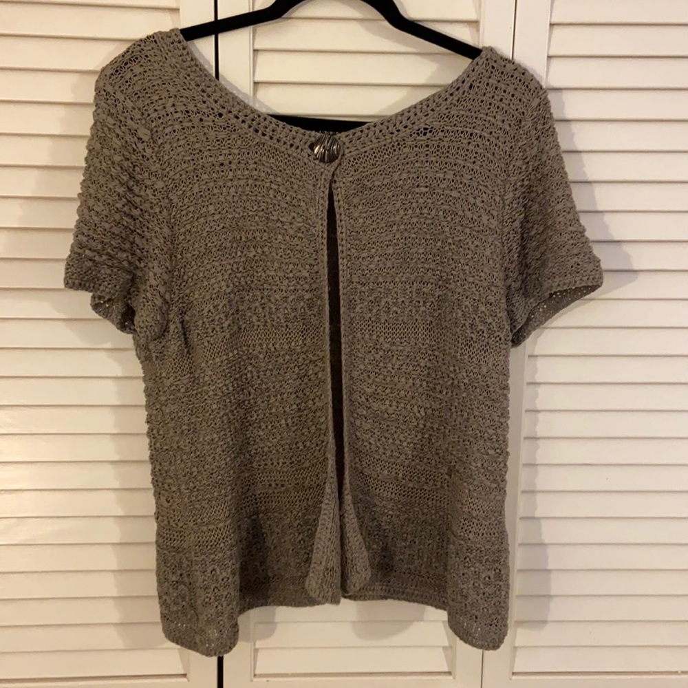 CHICO’S size 2 cardigan…. Mushroom color… EXCELLENT CONDITION
